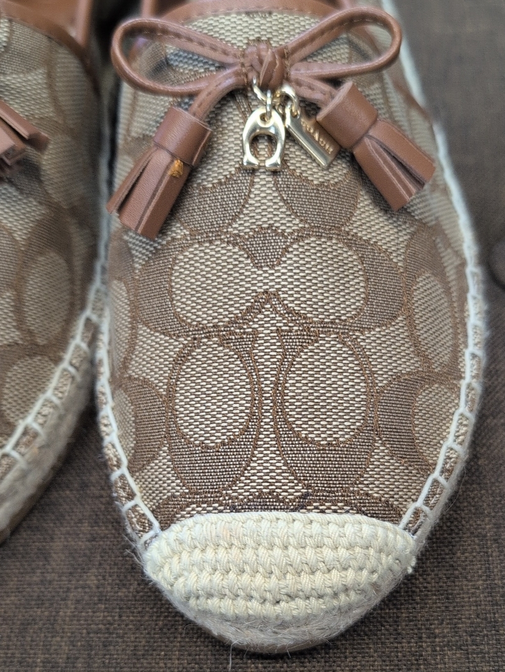 Like New No Box Coach Carson Espadrilles Women's Logo Slip On Shoes 7.5 - Picture 5 of 12
